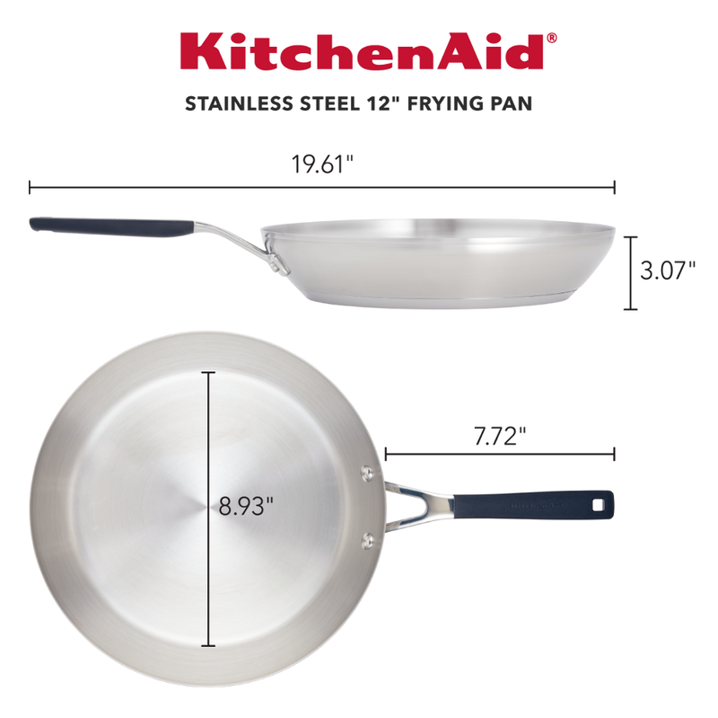 Stainless Steel 12-Inch Frying Pan