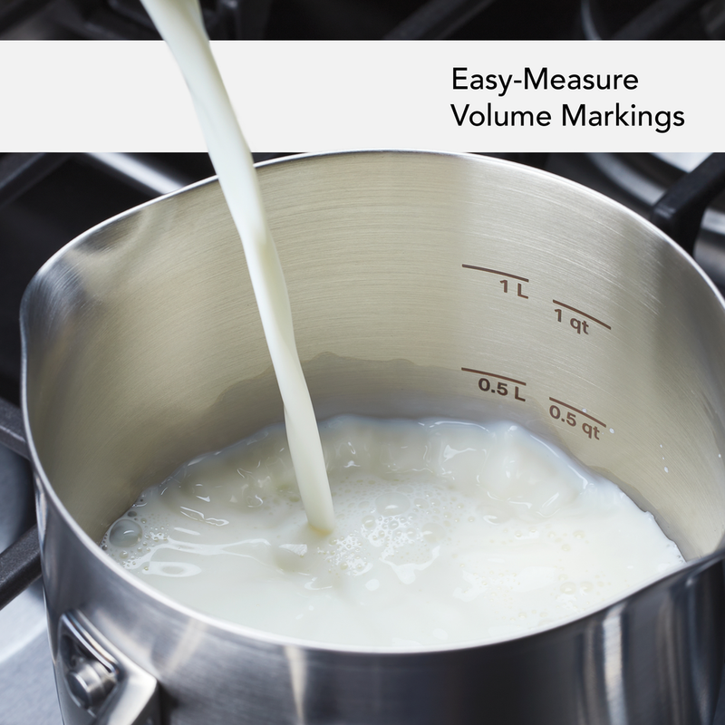 3-Ply Stainless Steel 1.5-Quart Saucepan with Pour Spouts