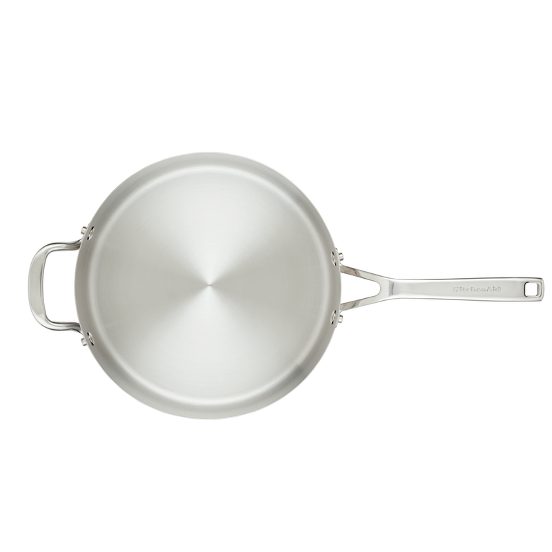 3-Ply Stainless Steel 4.5-Quart Deep Saute Pan with Helper Handle and Lid