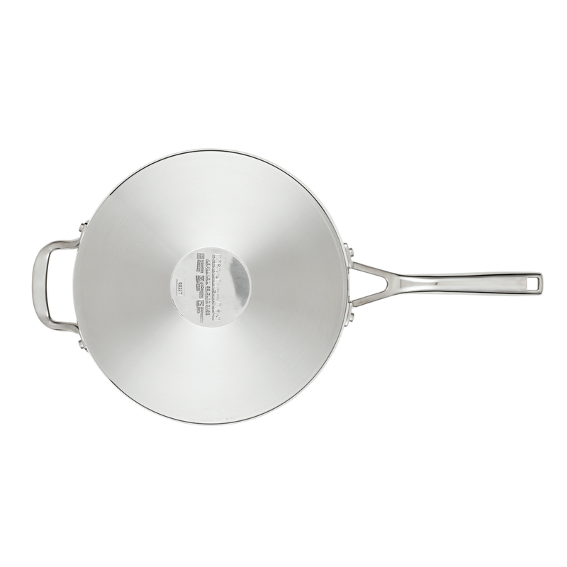3-Ply Stainless Steel 4.5-Quart Deep Saute Pan with Helper Handle and Lid