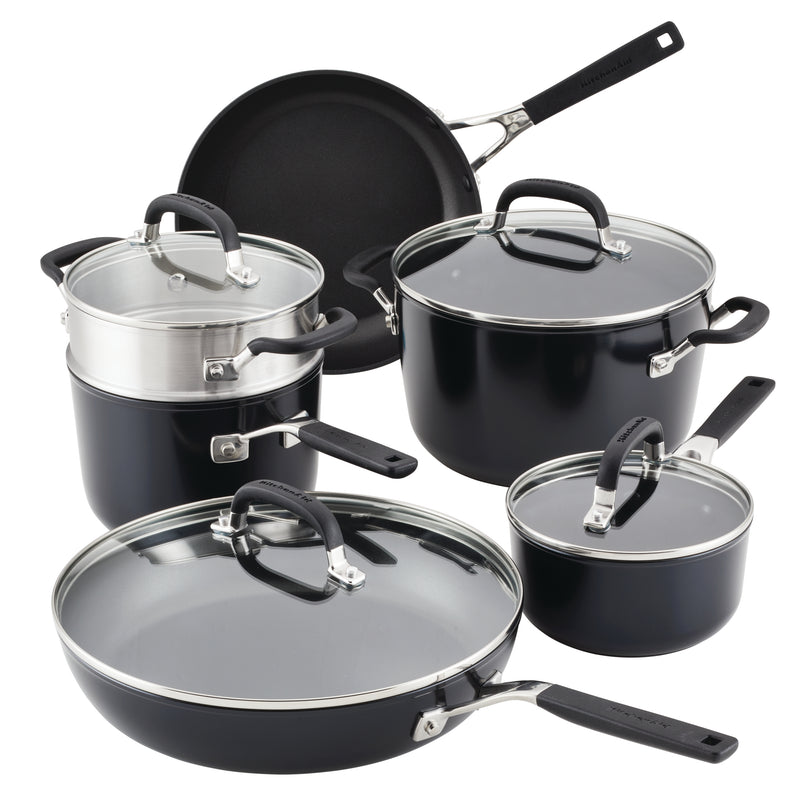 10-Piece Hard Anodized Nonstick Cookware Set