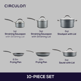 10-Piece ScratchDefense™ A1 Series Nonstick Cookware Set