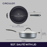 5-Quart ScratchDefense™ A1 Series Nonstick Saute Pan with Lid