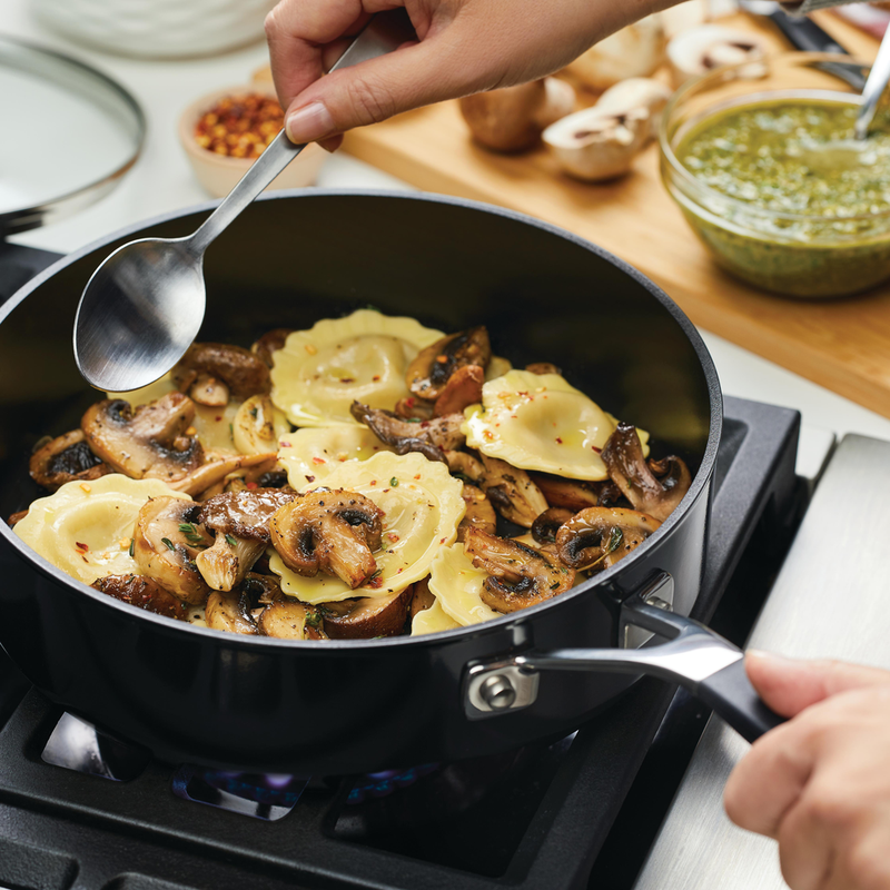 Hard-Anodized Nonstick 3-Quart Saute Pan with Lid