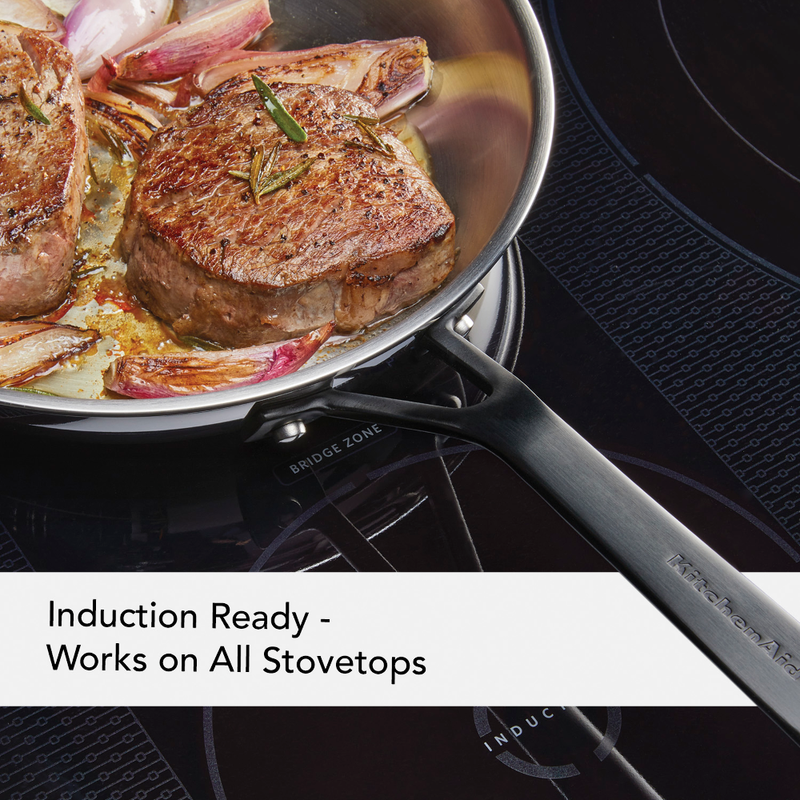 2-Piece 5-Ply Clad Stainless Steel Frying Pan Set