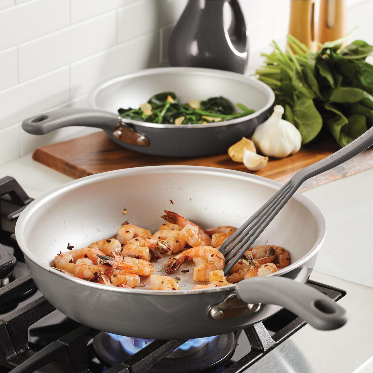 Create Delicious 9.5" and 11.75" Hard Anodized Nonstick Induction Frying Pan Set
