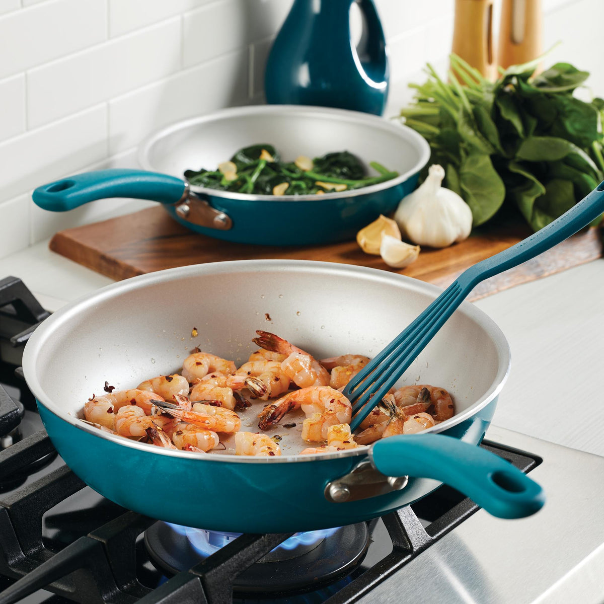 Create Delicious 9.5" and 11.75" Hard Anodized Nonstick Induction Frying Pan Set