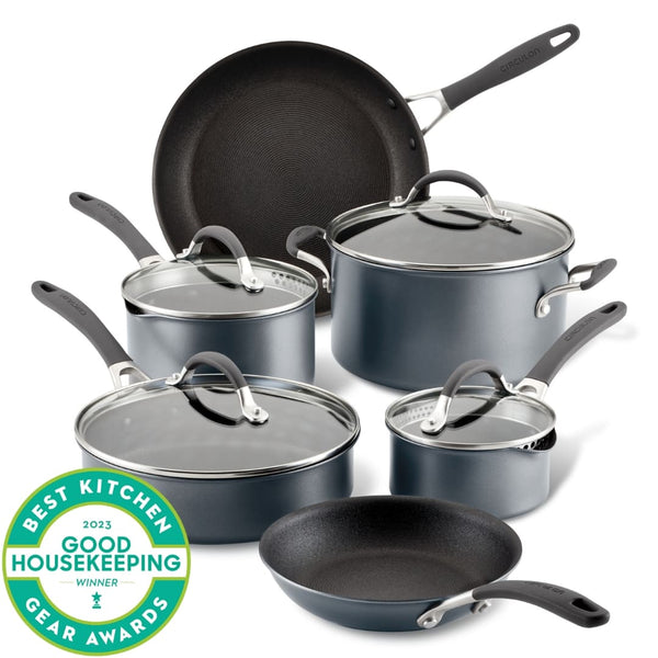 Circulon 11pc Symmetry Hard Anodized Cookware Set, Merlot in the Cooking  Pans & Skillets department at