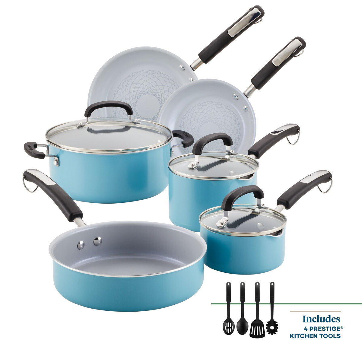 13-Piece Recycled Aluminum Ceramic Nonstick Cookware Set