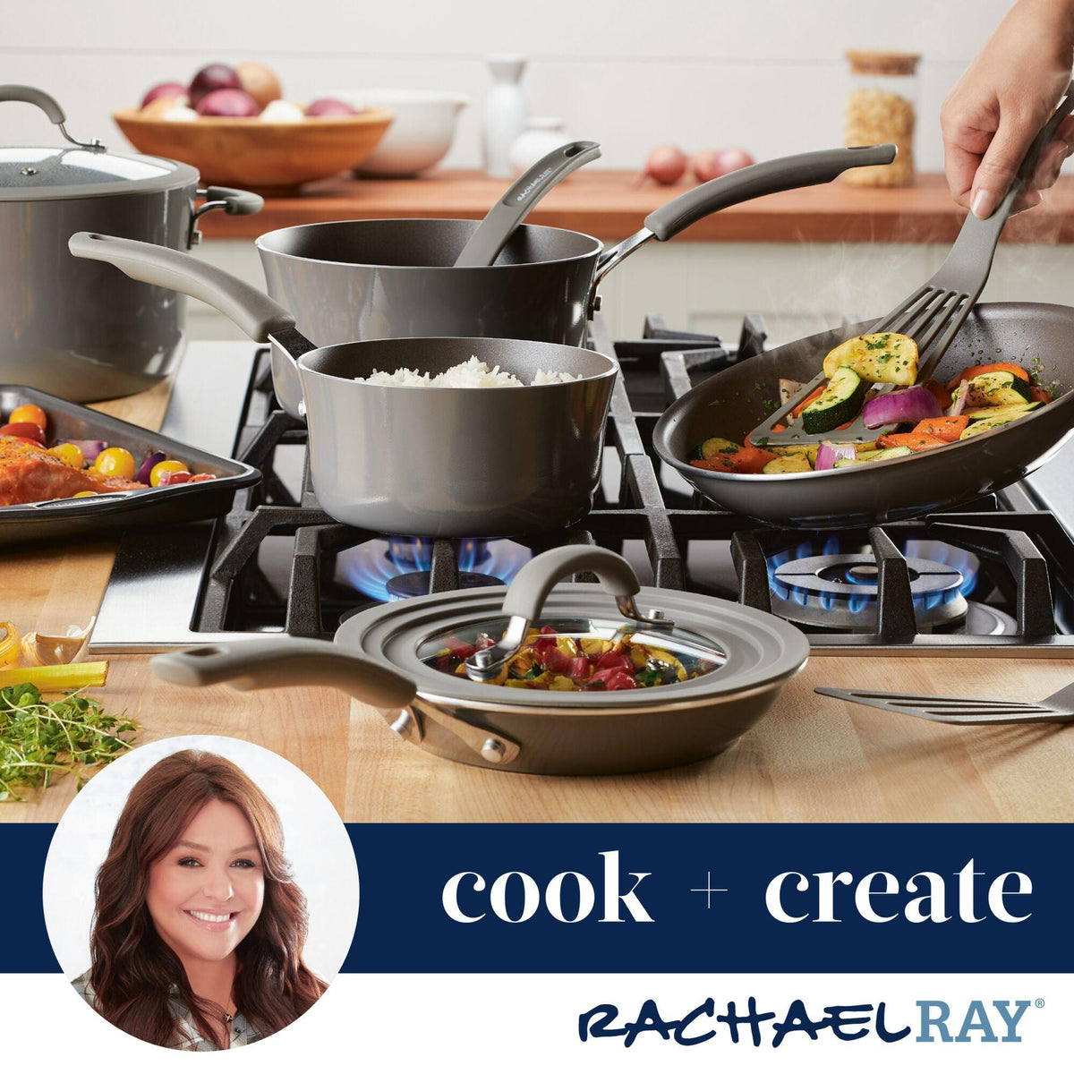 11-Piece Nonstick Cookware Set | Gray