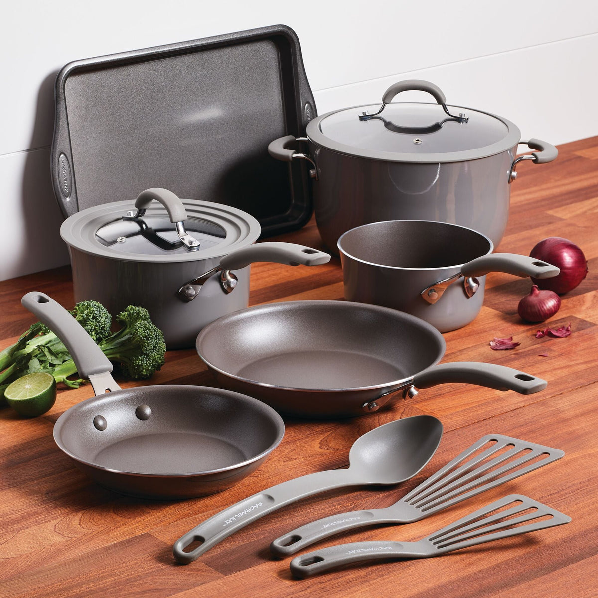 11-Piece Nonstick Cookware Set | Gray