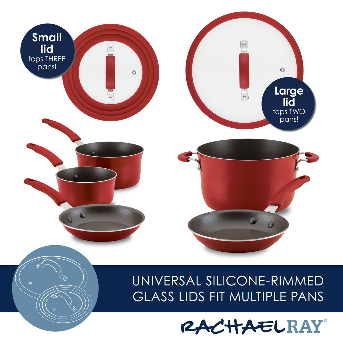 11-Piece Nonstick Cookware Set | Red