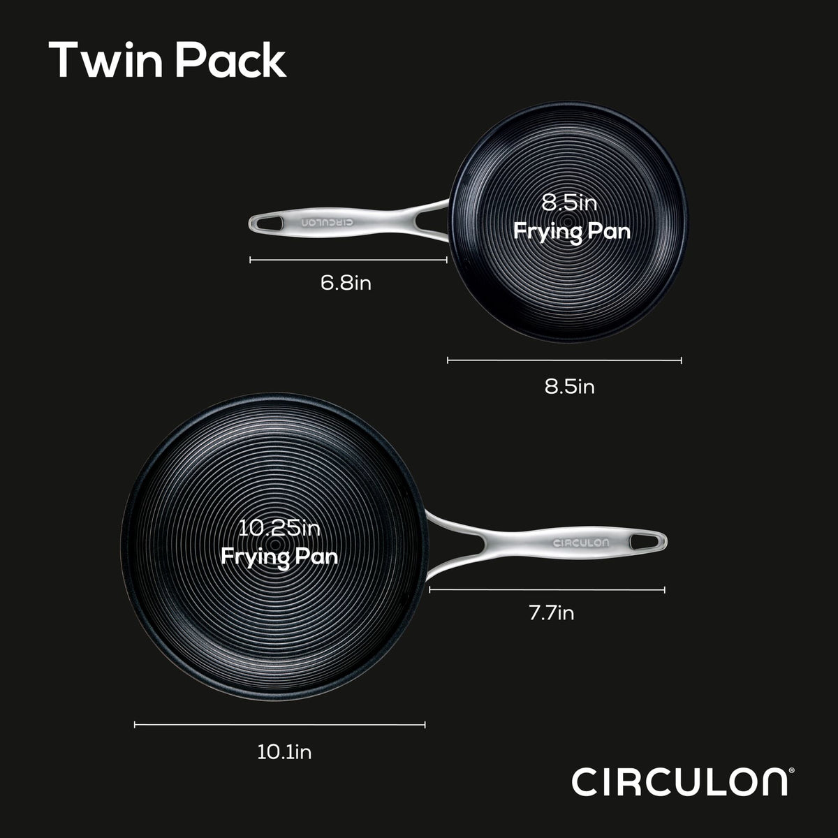 2-Piece Clad Stainless Steel Hybrid Nonstick Frying Pan Set