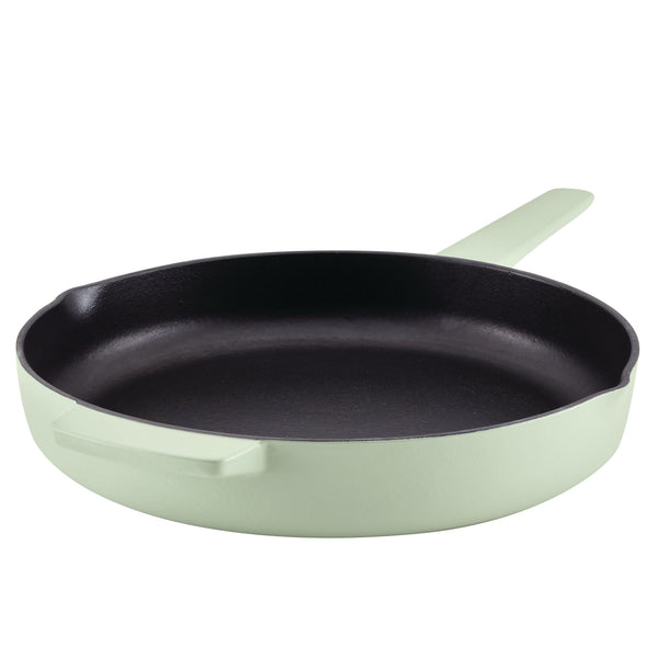 Enameled Cast Iron 12-Inch Skillet with Helper Handle