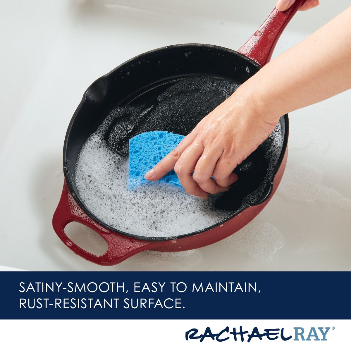 Premium RUST-RESISTANT™ Cast Iron Skillet | Red