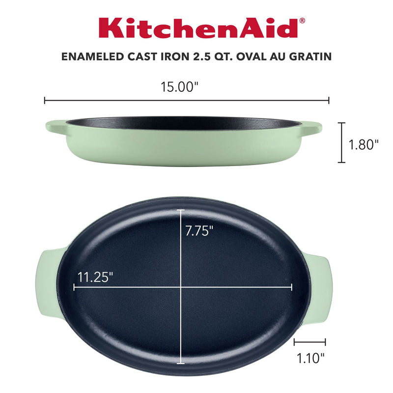 2.5-Quart Enameled Cast Iron Au Gratin Roasting Pan