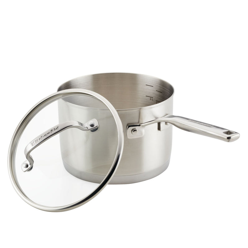 3-Ply Base Stainless Steel 3-Quart Saucepan with Lid