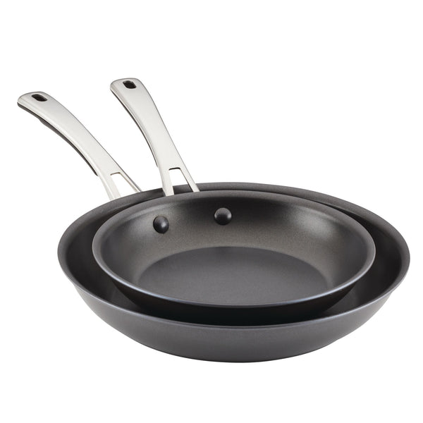 Cook + Create 2-Piece Hard Anodized Nonstick Frying Pan Set