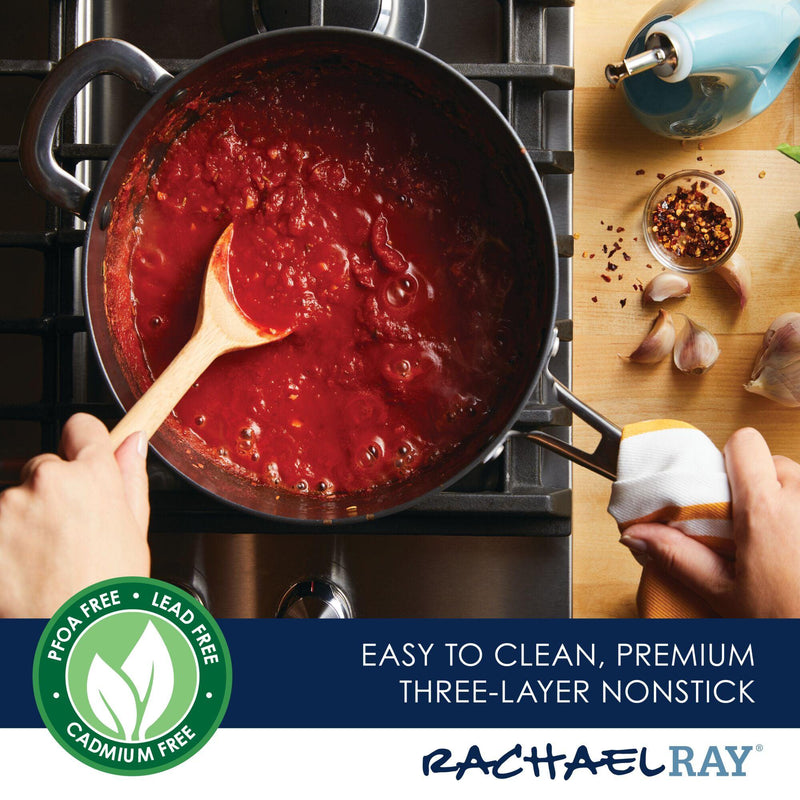 4.5-Quart Hard Anodized Nonstick Saucier Pan with Lid and Helper Handle