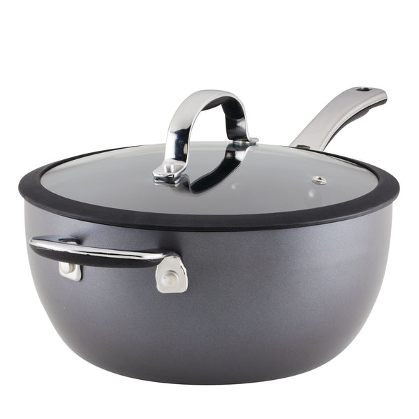 Cooks Standard 3-Quart Hard Anodized Nonstick Saucepan with Lid Black