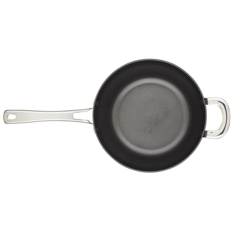 4.5-Quart Hard Anodized Nonstick Saucier Pan with Lid and Helper Handle