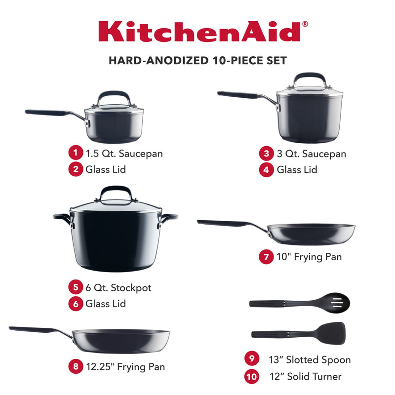 Hard-Anodized Nonstick 10-Piece Cookware Set