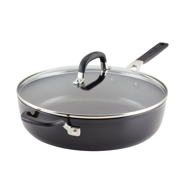 Hard Anodized Nonstick 5-Quart Saute Pan with Lid
