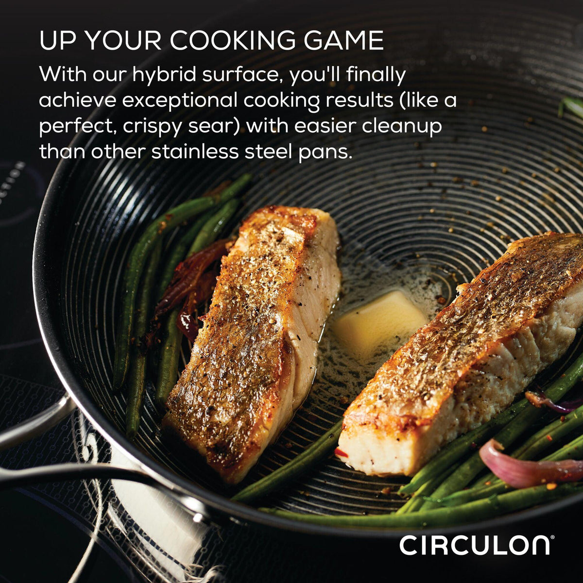 2-Piece Clad Stainless Steel Hybrid Nonstick Frying Pan Set