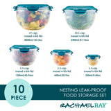 10-Piece Nestable Round Storage Containers | Teal