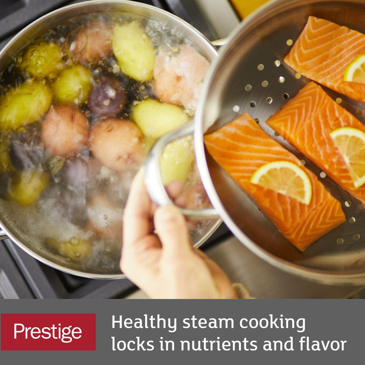 4-Quart Stainless Steel Steamer and Double Basket Set