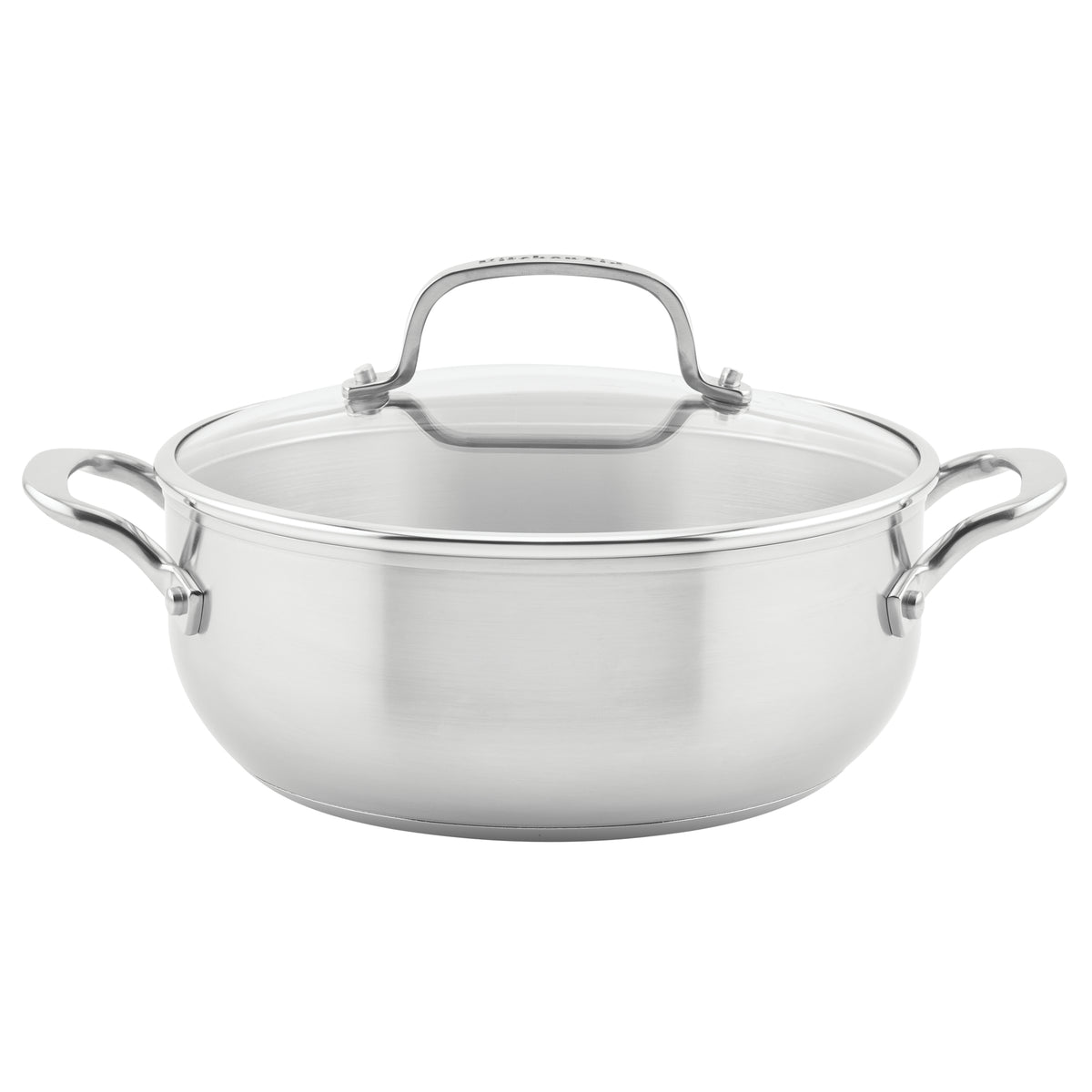 Stainless Steel 3-Ply Base 4-Quart Casserole with Lid