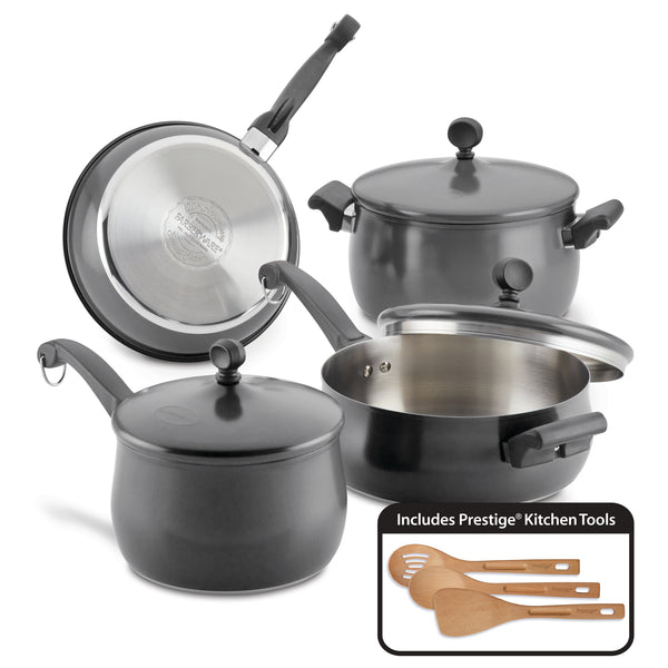 Farberware Cookstart DiamondMax Nonstick Frying Pans/Skillet Set,  Dishwasher Safe, 8.25 Inch and 10 Inch, Silver