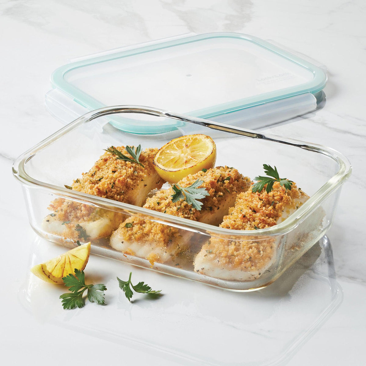 Airtight-Leakproof Borosilicate Glass 2-Piece 51-Oz. Rectangular Container Set