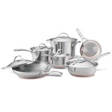 Nouvelle Copper Stainless Steel 11-Piece Cookware Set