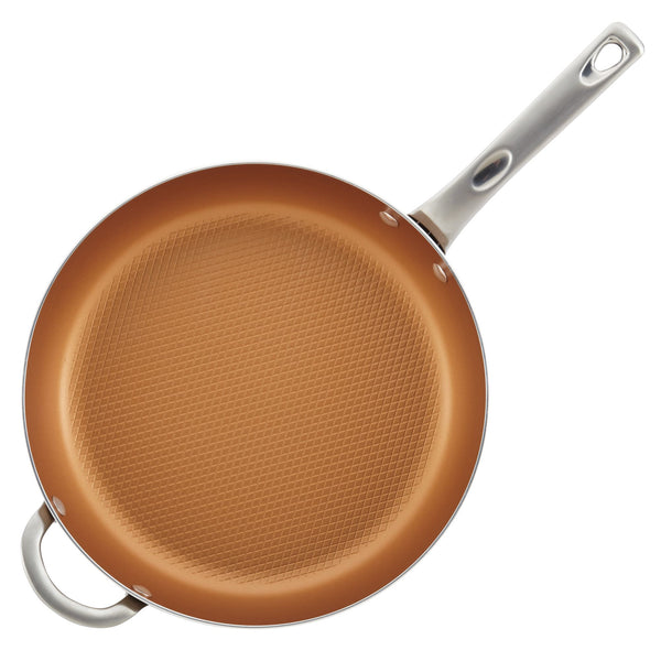 12-Inch Nonstick Deep Frying Pan with Helper Handle