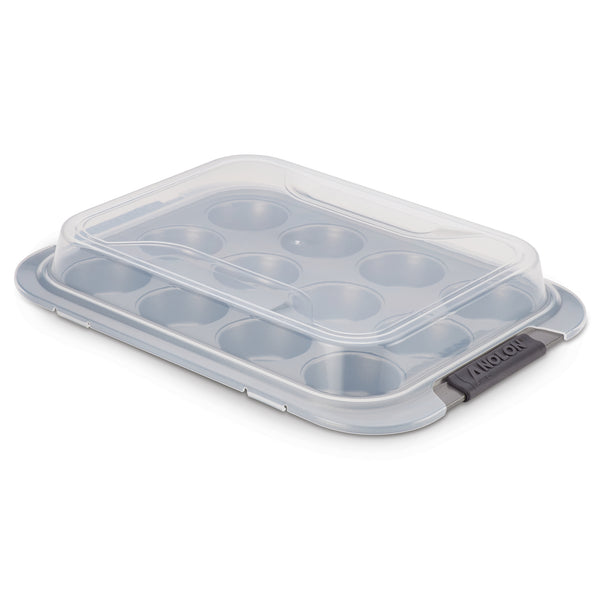 Advanced Covered Muffin Pan with Silicone Grips