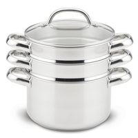 4-Quart Stainless Steel Steamer and Double Basket Set