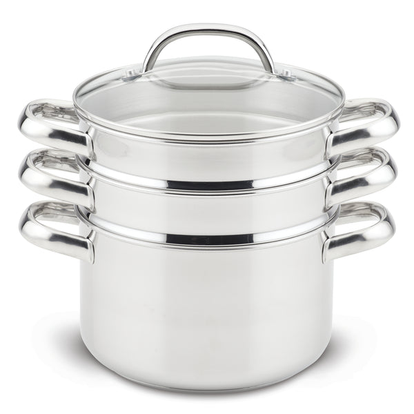 4-Quart Stainless Steel Steamer and Double Basket Set