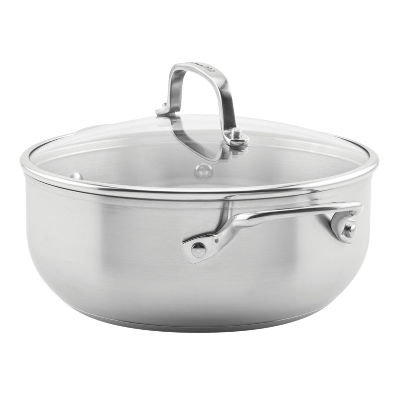 3-Ply Base Stainless Steel 4-Quart Casserole with Lid