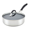 3-Quart Stainless Steel and Hybrid Nonstick Saute Pan with Lid