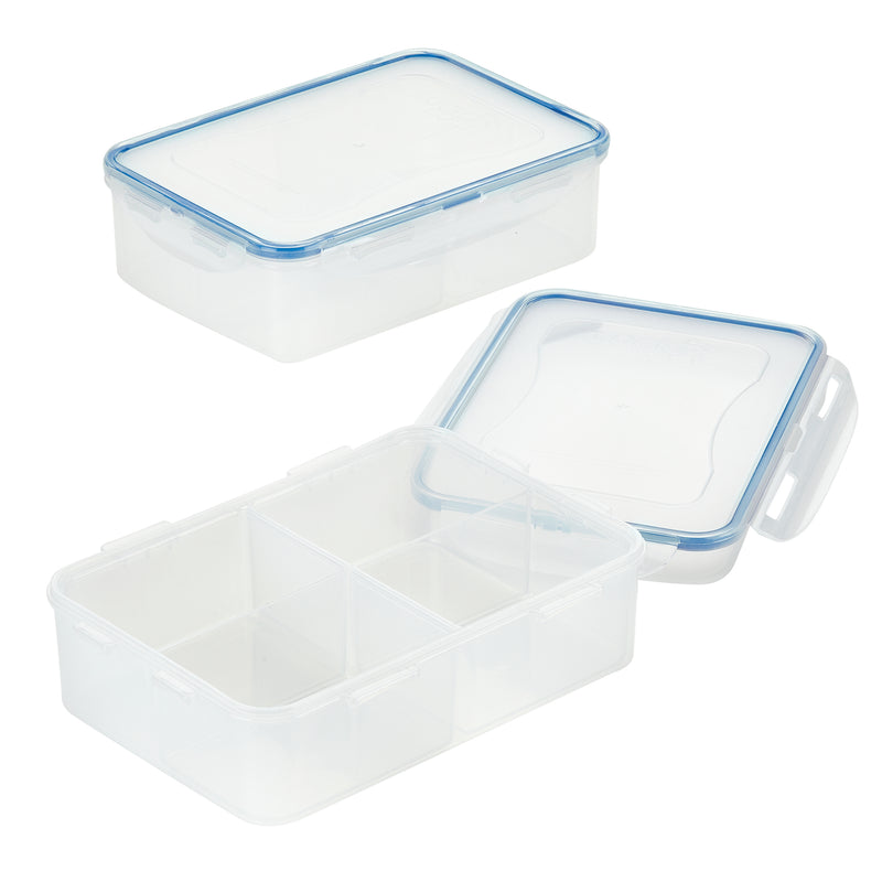 2-Piece 6.75 Cups (54-Oz.) Divided Rectangular Container Set
