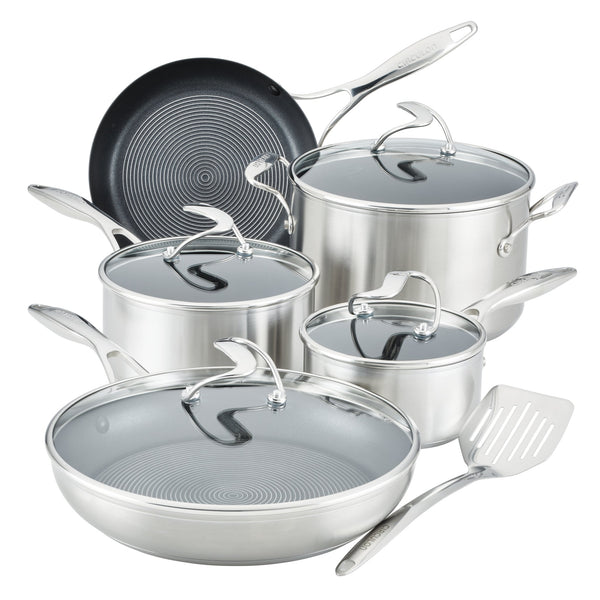 9 Piece Stainless-Steel Nonstick Cookware Set w/ Bonus Slotted Turner