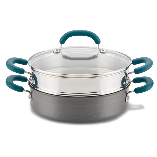 Create Delicious 3-Quart Hard Anodized Nonstick Induction Steamer Set