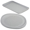 Nonstick Bakeware 2-Piece Perforated Pizza Pan and Baking Sheet Set