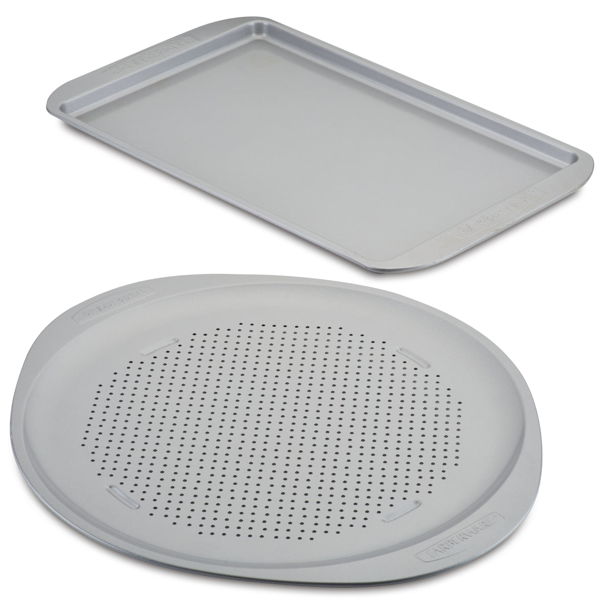 Nonstick Bakeware 2-Piece Perforated Pizza Pan and Baking Sheet Set