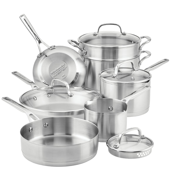 3-Ply Base Stainless Steel 11-Piece Cookware Set