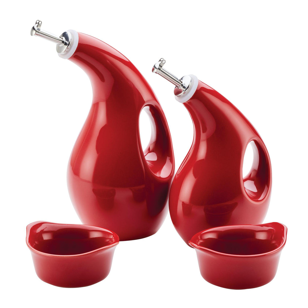 Ceramics EVOO Bottle and Ramekin Dipper Set