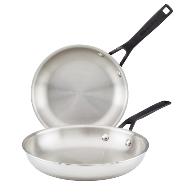 2-Piece 5-Ply Clad Stainless Steel Frying Pan Set
