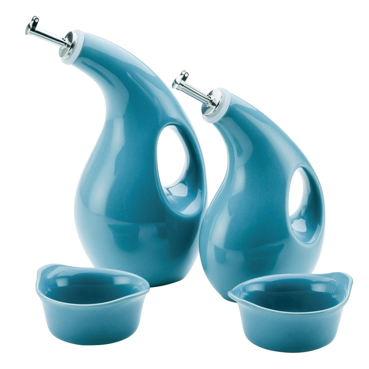 Ceramics EVOO Bottle and Ramekin Dipper Set