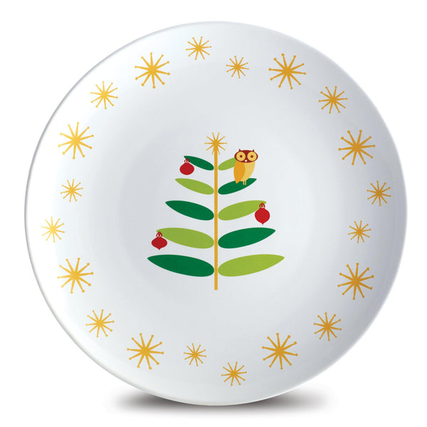Holiday Hoot 14-Inch Round Serving Platter